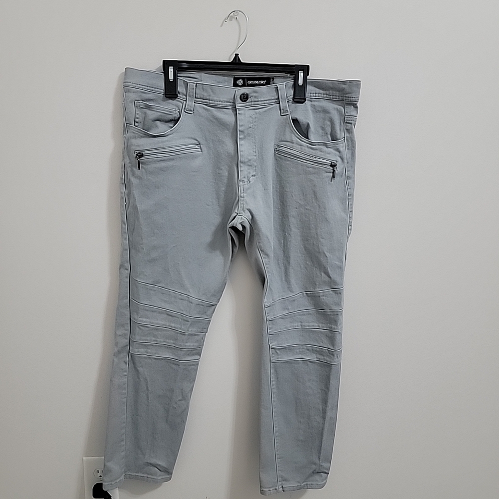 Akademiks Jeans Men 38x30 Grey  Stretch Slim Pants Hip Hop Vtg